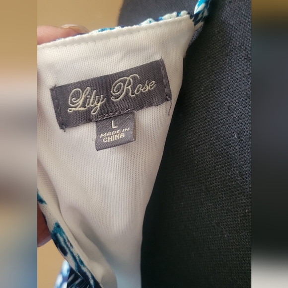 Lily Rose Blue, White, Turquoise blend Maxi Dress with Braided belt - Picture 7 of 10